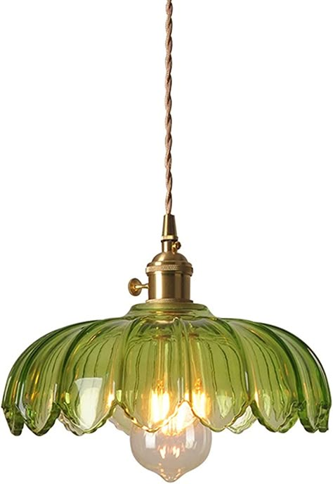 Green Pendant Light, Industrial Pendant Lamps, Lustre Vintage, Green Lamp Shade, Plug In Pendant Light, Brass Light Fixture, Luminaire Vintage, Glass Light Fixture, Hanging Ceiling Lamps