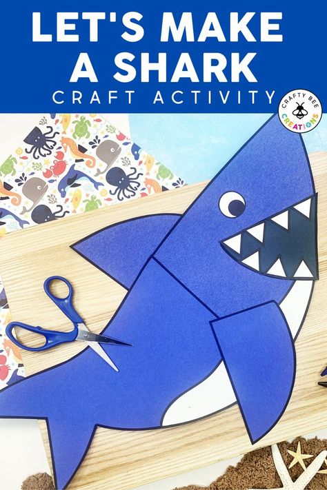 Fun Facts About Sharks, Facts About Sharks, Shark Crafts, Preschool Letter Crafts, Shark Craft, Ocean Theme Classroom, Patterns For Kids, Preschool Letter, Letter Crafts