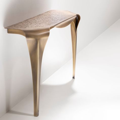 Design by Nikita Bettoni Finish: DeErosion Brass Material: Brass Dimensions: H: 85cm (33.4"), L: 140cm (55.1"), D: 43cm (17") Made to orderDispatched within 6-8 weeks If you need more details regarding this item please feel free to contact us at info@monologuelondon.com. Please note that delivery times may be longer for shipping outside of the UK. Modular Coffee Table, Brass Console Table, Console Table Design, Metal Console, Circular Table, Furniture Classic, Built In Furniture, Interiors Magazine, Modern Console Tables