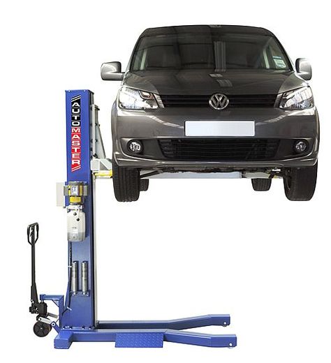 AM-7251 - Automaster Mobile Single Post Car Hoist Single Post Car Lift, Car Wash Supplies, Car Stacker, Garage Car Lift, Car Hoist, Two Post Lift, Cars Tattoo, Car Aesthetics, Machining Metal Projects