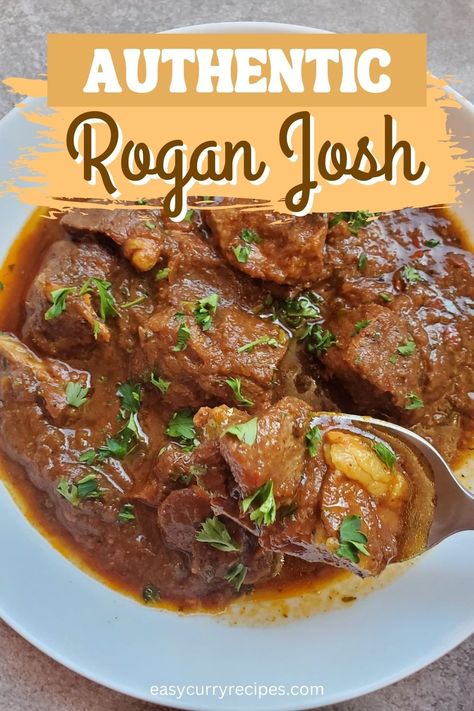 ROGAN JOSH Curry Recipes Authentic, Easy Curry Recipes, Rogan Josh Recipe, Indian Chicken Dishes, Curry Recipes Easy, Eastern European Recipes, Rogan Josh, Easy Curry, European Recipes