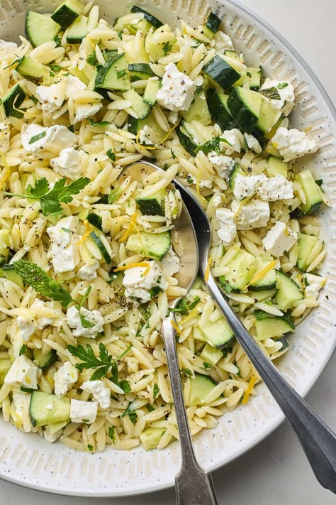 Easy Orzo Pasta Salad, Orzo Cucumber Feta Salad, Orzo Dill Feta Salad, Pasta Salad Cucumber, Arugula Orzo Salad, Cold Orzo Pasta Salad, Gourmet Pasta Salad, Pasta Salad With Cucumber, Orzo Feta Salad