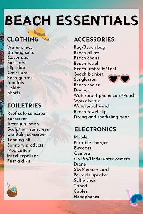 Going to the beach? Don't forget these must-have BEACH ESSENTIALS! This beach packing list shares must-have items to pack in your beach bag whether you are packing for a beach vacation or for just a day at the beach. Use this beach packing guide to ensure your beach bag is packed with sun protection, beach apparel, and beach gear you'll need for a fun and safe beach trip!! Beach Supplies List, Beach Sleepover, Beach Packing List, Beach Pillow Covers, Mobile Tanning, Beach Apparel, Beach Bag Essentials, Airplane Travel Essentials, Beach Supplies