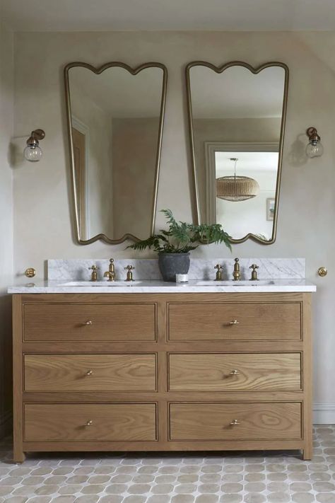 Vanity Units | SheerLuxe Silestone Worktop, Oak Vanity Unit, Luxury Vanity, Loft Bathroom, Wall Mounted Taps, Arch House, Basin Unit, Transitional Bathroom, Countertop Basin