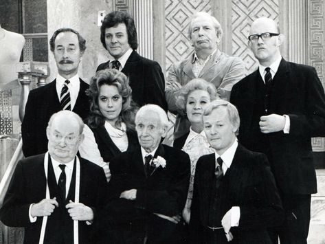 "Are You Being Served?" Cast photo c.1974 British Tv Comedies, British Humour, Timeless Series, Are You Being Served, British Sitcoms, Tv Comedy, Classic Comedies, British Comedy, Old Tv Shows