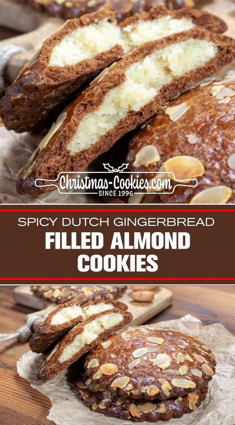 Dutch Almond Cookies, Dutch Cookies Recipes, Speculaas Cookies Recipe, Dutch Christmas Cookies, Almond Paste Filling, Almond Paste Recipes, Dutch Cookies, Gingerbread Dough, Almond Paste