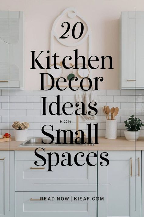 Transform your small kitchen into a stylish and functional space with these 20 kitchen decor ideas. From clever storage solutions to stylish lighting, we've got you covered. #kitchendecor #smallspaces https://www.theworldaccordingtome.org/1963860_15-kitchen-ideas-to-transform-your-space/?20-kitchen-decor-ideas-for-small-spaces Small Kitchen Decor Apartment Simple, Tiny Kitchen Ideas Layout Small Spaces, Decorating Small Kitchen, Decorating A Small Kitchen, Small Kitchen Decor Ideas, Small Kitchen Decorating Ideas, Downstairs Kitchen, Ideas For Small Kitchens, Kitchen Storage Units