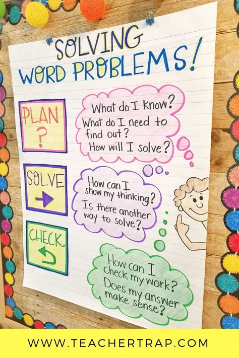 Word Problem Anchor Chart, Word Problem Strategies, Teaching Word Problems, Math Anchor Chart, Multi Step Word Problems, Multiplication Word Problems, Problem Solving Strategies, Classroom Anchor Charts, Math Anchor Charts