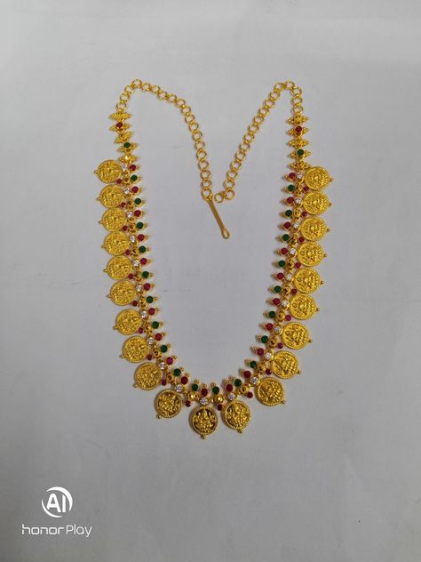 Kasu Necklace Designs Gold, Kasu Necklace Designs, Kasu Necklace, Kasu Haram, Necklace Designs Gold, Kasu Mala, Maggam Blouses, Jewel Design, Temple Jewelry Necklace