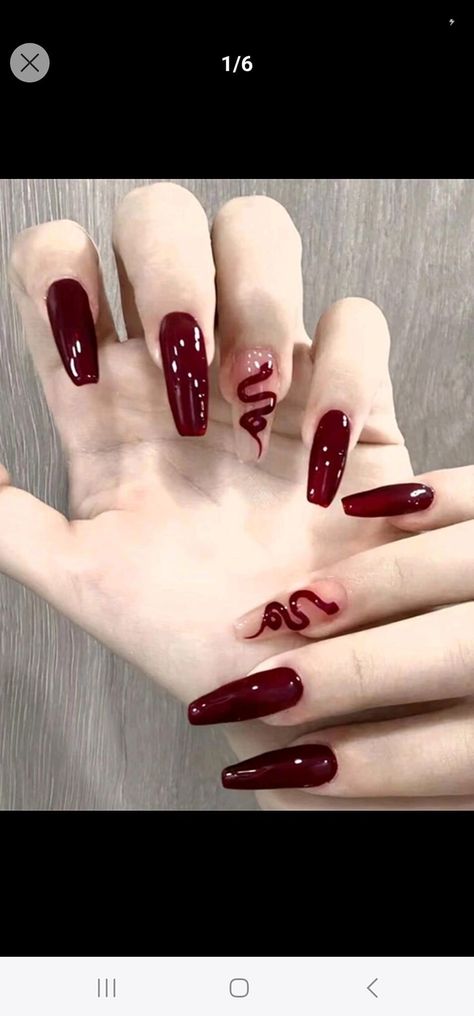 Black Hair Aesthetic, Makeup Nails Art, Work Nails, Red Nail, Long Red, Design Living, Ceiling Design, False Nails, Swag Nails