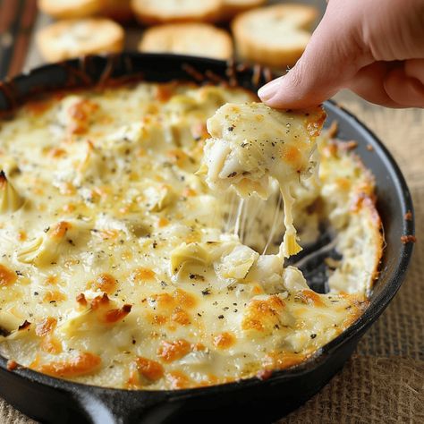 Crab and Artichoke Hot Dip - Recipes, Tasks & Tools Hot Crab Dip Recipe, Crab And Artichoke Dip, Dip Recipes Hot, Hot Crab Dip, Spicy Dip, Artichoke Dip Recipe, Crab Dip, Artichoke Dip, Hot Dip