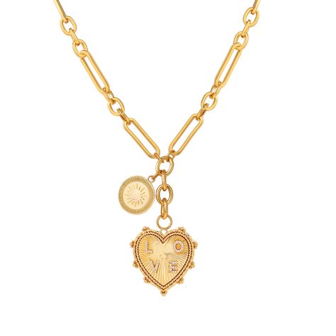 PRICES MAY VARY. ☆Stylish Chunky Gold Necklace☆ The chunky choker necklace features a large heart pendent and a small sun pendent. Letter "Love" is printed on the heart charm. A trendy aesthetic statement necklace.Charm Necklace for daily wear. ☆Gold Heart Necklace for Women☆ The charms necklace is crafted from quality brass with soild 18K gold plating finish.High polish on the surface for smooth and comfortable wear.Hypoallergenic -friendly to the sensitive skin. ☆Vintage Jewelry Size☆ The Big Choker Necklace Aesthetic, Gold Chunky Necklace, Big Heart Necklace, Chunky Gold Necklace, Chunky Choker Necklace, Chunky Gold Necklaces, Heart Pendent, Necklace Aesthetic, Gold Pendent