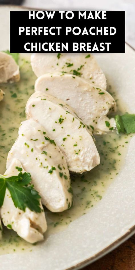 With this recipe, I will give you my tips for preparing tender, juicy Poached Chicken Breasts. When properly prepared, they are gloriously succulent. There are many ways in which you will use them; you can add them to soups, salads, sandwiches or as the primary main course ingredient. Poached Chicken Breast really is a blank canvas, allowing you to use a wide variety of flavours and textures to accompany it. This is a recipe that is worthy of a regular place in your meal plans. Best Poached Chicken, How To Poach Chicken Breast, Chicken Recipes To Freeze, Poached Chicken Breast, Poach Chicken, Juicy Chicken Breast Recipes, Frozen Chicken Recipes, Cherry Tomato Pasta, Chicken Tenderloins