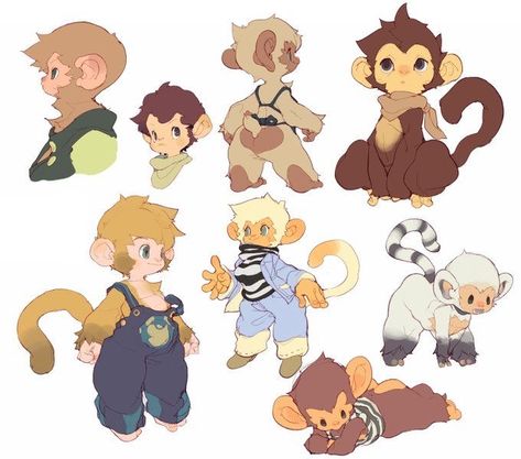 Age Reg, Fursona Ideas, Cottagecore Animals, Monkey Pose, Monkey Drawing, Oc Outfits, Emoji Art, Monkey Art, Creature Drawings