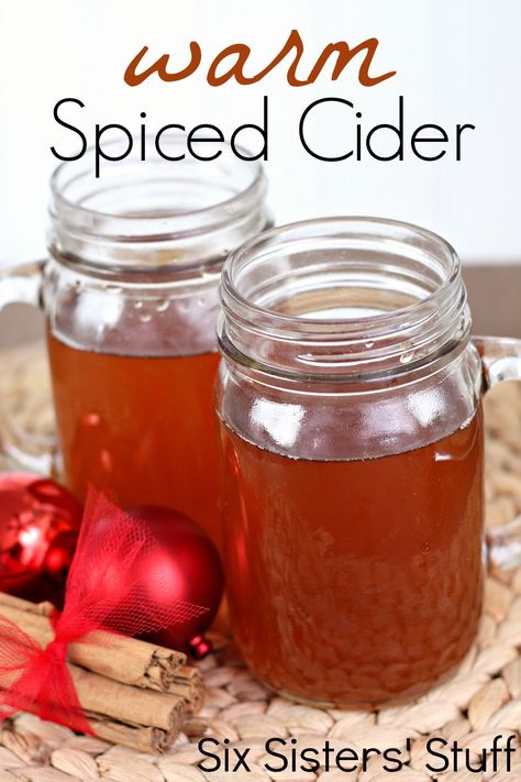 Grandma's Warm Spiced Cider from SixSistersStuff.com I'm getting so excited for Fall!! Spiced Cider Recipe, Apple Cider Recipe, Six Sisters Stuff, Spiced Apple Cider, Cider Recipe, Spiced Cider, Hot Apple Cider, Winter Drinks, Holiday Drinks