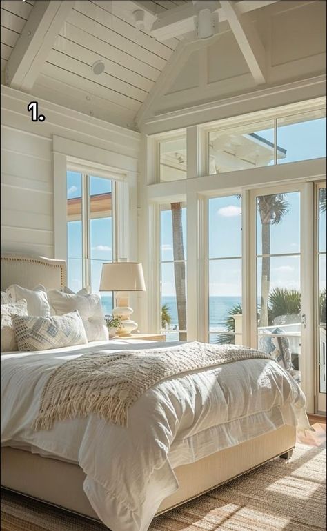 Emslifeandloves California Coastal Design, White Coastal House, Preppy Beach House, Beach House Bedrooms, Costal Bedroom, Beach House Room, Beach House Living Room, Beachy Room, Coastal Room