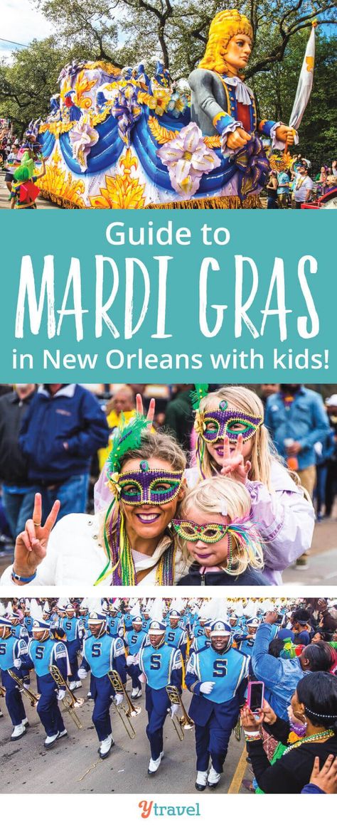 New Orleans Mardi Gras - Are you planning a trip to New Orleans for the Mardi Gras Festival? Wondering if you can join the Mardi Gras Party with kids? This guide offers tips on Mardi Gras costumes and outfit, Mardi Gras dates, what Mardi Gras Parades to see, tips for enjoying the festival with kids, Mardi Gras food and much more! #NewOrleans #MardiGras #NOLA #travel #traveltips #travelguide #traveldestinations #familytravel #vacation #vacationsideas #mardigrasparty What Is Mardi Gras, Mardi Gras Date, New Orleans With Kids, Koh Lanta Thailand, Mardi Gras Food, Mardi Gras Outfits, Clown Halloween, Mardi Gras Parade, Mardi Gras Costumes