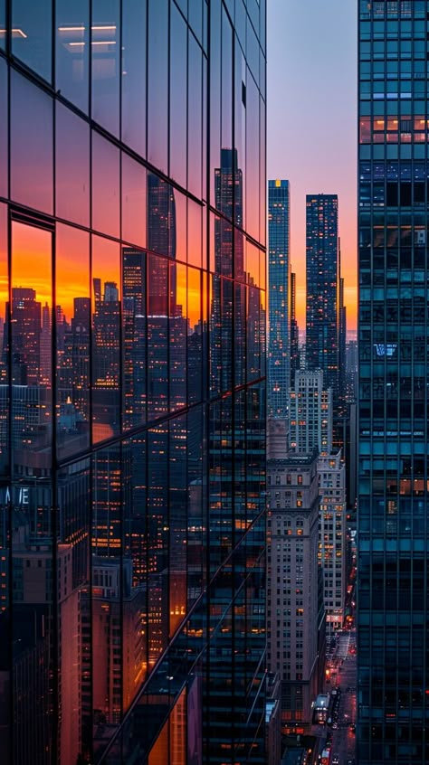 Urban Sunset Reflection: A stunning urban sunset, the vibrant hues reflecting off the glass façades of towering skyscrapers. #sunset #skyscrapers #cityscape #reflection #urban #aiart #aiphoto #stockcake ⬇️ Download and 📝 Prompt 👉 https://stockcake.com/i/urban-sunset-reflection_620107_941533 Skyscrapers Aesthetic, Cool City, Urban Landscapes, Skyscraper Aesthetic, City Scape Photography, City Pattern, City With Sunset, Skyscraper Landscape, City Sunset Aesthetic