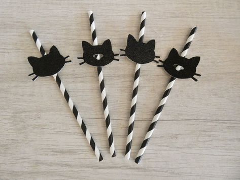 Excited to share the latest addition to my #etsy shop: Cat Straws/Black Cat Straws/Kitty Party/Kitty Birthday Party/Halloween Black Cat Party/Black Cat Decorations/Meow Party/Cat Party Ideas https://etsy.me/3EtJHFK #birthday #black #halloween #white #partystraws #drink Black Cat Birthday Party Ideas, Black Cat Party Ideas, Black Cat Party, Black Cat Birthday, Black Cat Party Decorations, Black Cat Design Costume Accessories For Costume Party, Third Birthday Cat Theme, Cat Baby Shower, Black Cat Decor