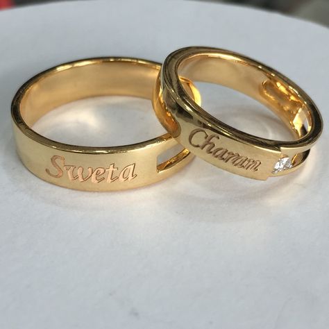 Wedding Ring With Name, Infinite Ring, Couple Rings Gold, Gold Stacking Rings Wedding, خواتم خطوبة, Non Traditional Wedding Ring, Couple Ring Design, Engagement Rings Couple, Men Rings