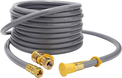 Roastove 24 Feet 3/8 Inch ID Natural Gas Hose with Quick Connect, Propane Gas Hose for Low Pressure Appliance,3/8 Female Pipe Thread x 3/8 Male Flare Quick Disconnect - CSA Certified Gas Hose, Natural Gas Grill, Snow Blowers, Portable Generator, Grill Accessories, Low Pressure, Gas Stove, Propane, Garden Hose