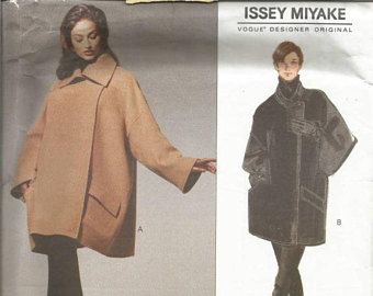 1990s Issey Miyake Coat Oversized Lined Dropped Shoulders Vogue 1227 Sizes s M L  Uncut FF Women's Vintage Sewing Pattern Oversized Coat Pattern, Issey Miyake Sewing Patterns, Vintage Vogue Patterns, Vintage Vogue Sewing Patterns, Sewing Vintage, Vogue Vintage, Coat Pattern Sewing, Fitted Coat, Vogue Sewing