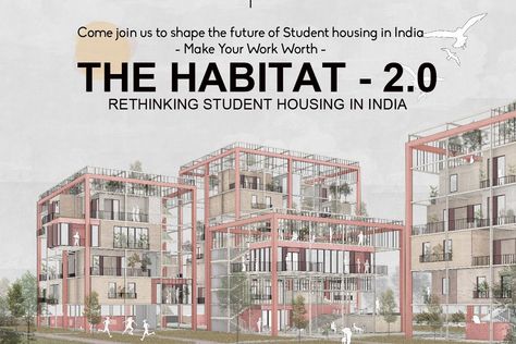 The Habitat 2.0 – Rethinking Student Housing in India | Architecture Competitions, Projects, Events | ArchCompetition Student Housing Architecture, Student Residence Architecture, Paying Guest, Student Residence, India Architecture, Student Housing, Community Living, Student House, Good Student