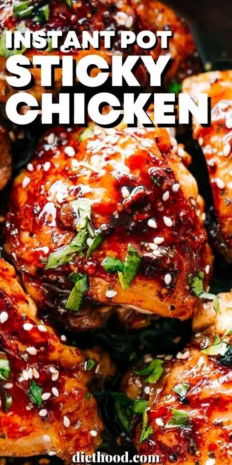 Boneless Chicken Instapot Recipes, Chicken Pieces Instant Pot, Instant Pot Sticky Chicken, Chicken Thighs In Instant Pot Recipes, Chicken Thigh Bone In Instant Pot, Chicken Thigh Recipes In Instant Pot, Bone In Chicken Thigh Recipes Pressure Cooker, Chicken Thighs In Crock Pot Recipes, Black Pepper Chicken Instant Pot