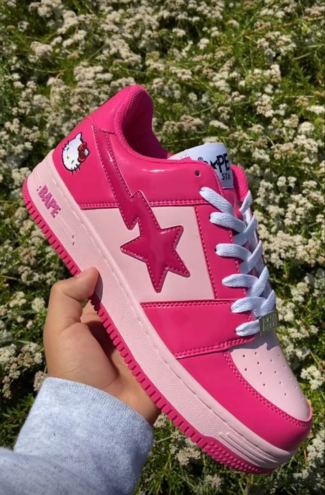 Bapesta Shoes, Bape Shoes, Bape Sneakers, Pretty Sneakers, Hello Kitty Shoes, Pretty Shoes Sneakers, All Nike Shoes, Cute Nike Shoes, Fresh Shoes