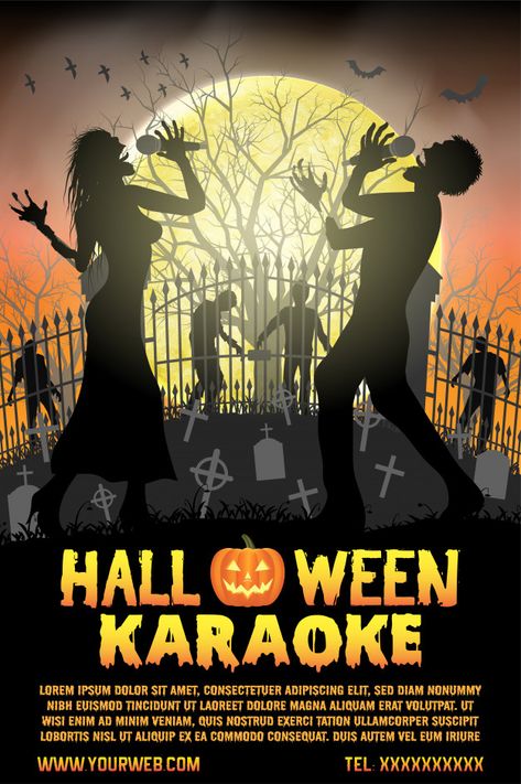 Halloween Karaoke, Halloween Invitaciones, Flyer Poster, Rock Fest, Halloween Social, Halloween Dance, Concert Poster Design, Pink Wallpaper Backgrounds, Dance Poster