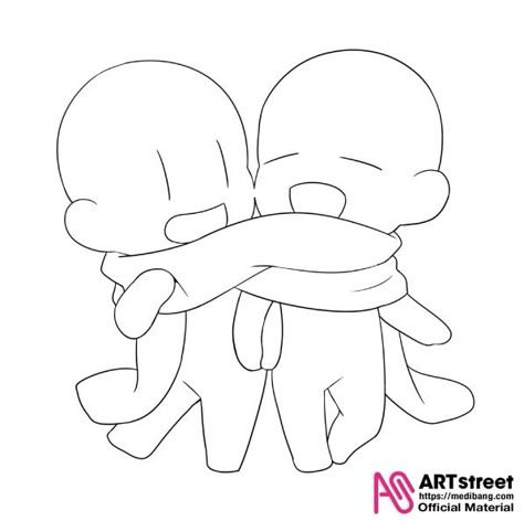 Art To Trace, Couple Art Base, Traced Art, Tracing Art, Chibi Girl Drawings, Chibi Sketch, Illustrations Art, 캐릭터 드로잉, Drawing Templates