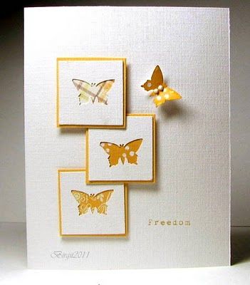 such pretty butterflies Su Clean And Simple Cards, Cards With Squares, Clean And Simple Cards Ideas, Cards With Butterflies, Dragonfly Cards, Clean And Simple Cards, Butterfly Card, Easy Cards, White Cards