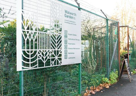 Studio Sutherl&: Walworth Garden – Creative Review Environmental Signage, Urban Community, Zoo Design, Park Signage, Wayfinding Design, Exterior Signage, Signage System, Environmental Graphic Design, Community Garden