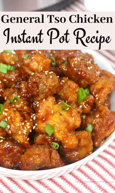 Instant Pot General Tso Chicken, General Chicken Recipe, Tso Chicken Recipe, Instant Pot Chinese Recipes, General Tao Chicken, General Tso's Chicken Recipe, Chicken Fried Rice Easy, Recipes Chinese, General Tso's Chicken