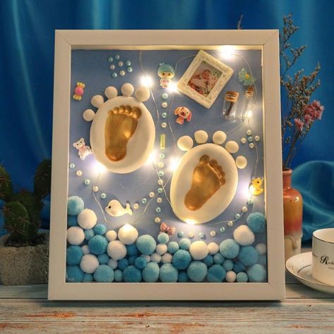 Diy Bebe, Photo Frame Gift, Baby Frame, Foot Print, Foto Baby, Beautiful Memories, Baby Diy, Style Photo, Crafts Hacks