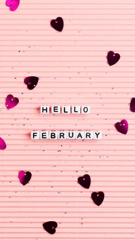 February Aesthetic, Word Typography, Hello Wallpaper, February Wallpaper, Hello June, Hello July, Happy February, Text Typography, Mobile Wallpaper Iphone