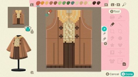 Cardamom Latte, Acnh Cottagecore, Clothing Templates, Animal Crossing Qr Codes Clothes, Animal Crossing Wild World, Cute Coats, Pixel Design, Pixel Pattern, Outfit Grid