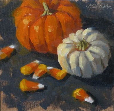 Kitchen Painting Art, Nyc Drawing, Pumpkin Oil, Fall Artwork, Paint Night, Pumpkin Art, Fruit Painting, Still Life Drawing, Halloween Painting