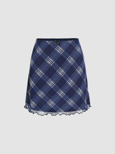 Skirts | Essentials Skirts, Mini, Midi, Maxi & Pleated Skirts - Cider Geometric Clothing, Sunscreen Clothing, Harajuku Women, Hot Blue, Plaid Bow, Clothing Details, Casual Date, Cotton Bottoms, Long Sleeve Short Dress