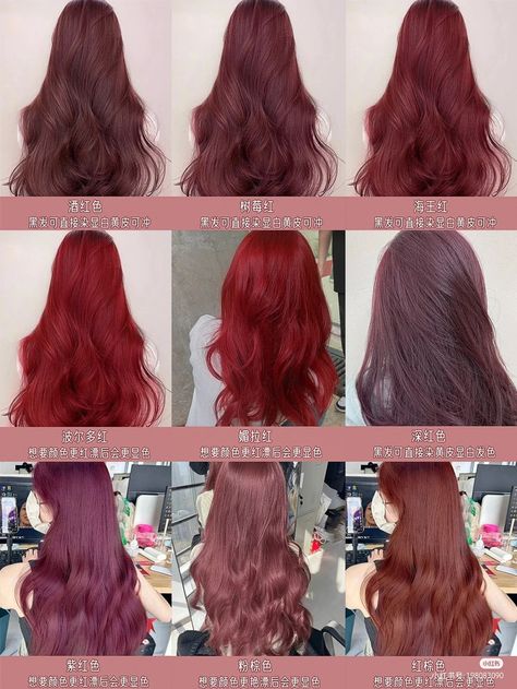 Korea Hair Color, Raspberry Hair Color, Raspberry Hair, Desert Outfit, Hair Color Orange, Red Hair Inspo, Hair Curling Tips, Brown Hair Dye, Face Shape Hairstyles