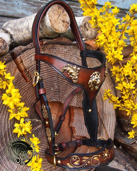 Horse Tack Accessories, Leather Horse Tack, English Horse Tack, Medieval Horse, Bitless Bridle, Western Bridles, Horse Games, English Horse, Horse Armor