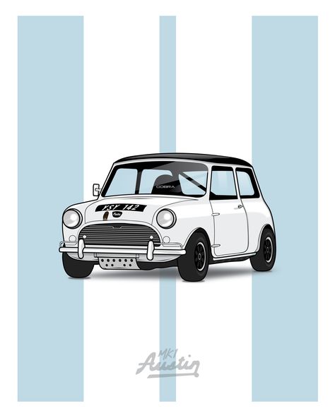 Classic Mini Cooper Wallpaper, Mini Cooper Illustration, Mini Cooper Wallpaper, Mini Illustration, Mini Morris, Mini Polaroid, Life Drawing Classes, Mini Cooper Classic, Drawing Ideas List