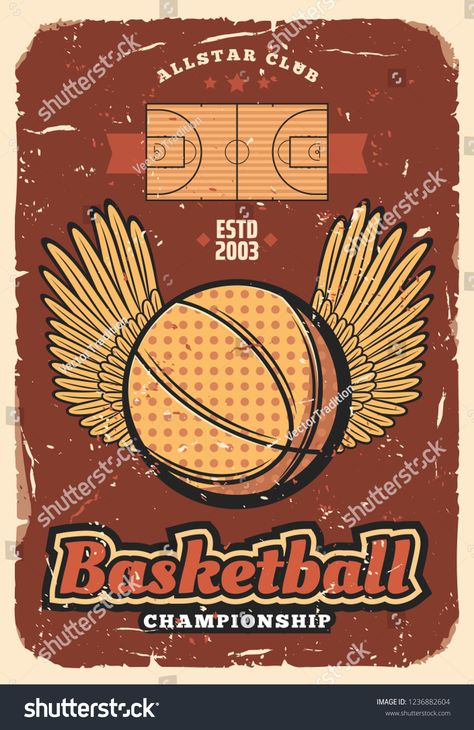 Basketball retro poster of ball with winner wings on sport court. Vector vintage design of basketball club championship or college team, league tournament with stars and victory banners #Ad , #affiliate, #sport#wings#court#vintage Dating Funny, Quotes Marriage, Basketball Poster, Flyer Mockup, Basketball Posters, Sport Poster Design, Sport Court, Pop Art Wallpaper, Engagement Announcement