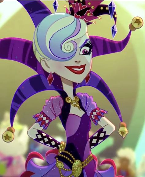 Courtly Jester Courtly Jester, Way Too Wonderland, Fairy Tail Characters, Raven Queen, Joker Card, After High School, Fairy Tale Characters, Ever After High, Red Hood