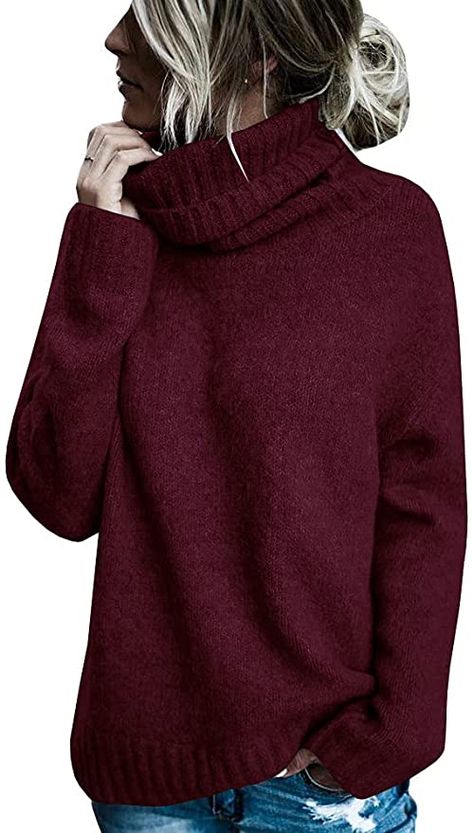 FISACE Womens Oversized Turtleneck Pullover Sweaters Cable Knit Long Sleeve Sweater Tops at Amazon Women’s Clothing store Pullover Sweaters Outfits, Amazon Sweaters, Knitted Turtleneck, Plus Size Cosplay, Casual Turtleneck, Turtleneck Sweaters, Sweater Tops, Turtleneck Pullover, Oversized Turtleneck