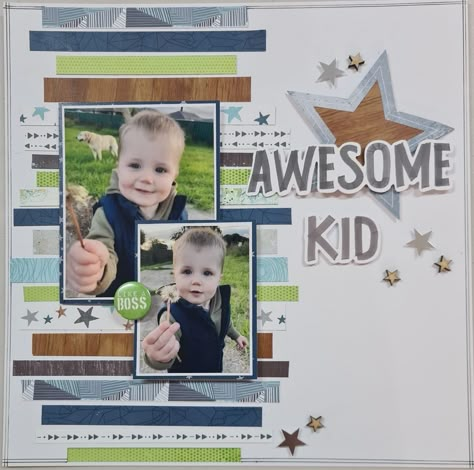 Toddler Scrapbook Layouts, Toddler Scrapbook, Baby Boy Scrapbook Layouts, Rich Recipes, Scrapbook Planning, School Scrapbook Layouts, Boy Scrapbook Layouts, Colour Study, Baby Scrapbook Album