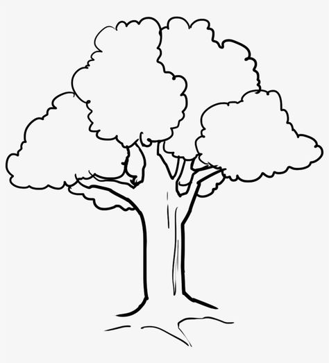 Tree House Drawing, Simple House Drawing, House Drawing For Kids, Tree Drawing Simple, Tree Coloring, Tree Outline, Cute Tree, Cartoon Trees, Perspective Drawing Lessons