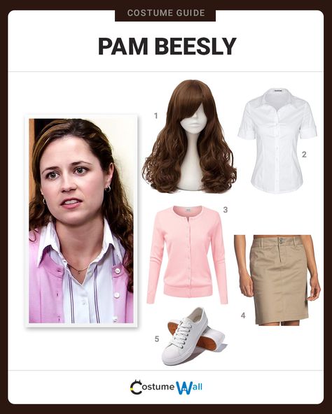 The best Pam Beesly costume guide online, as played by Jenna Fischer in the hugely successful US version of the tv sitcom The Office. Pam From The Office Costume, Pam Beasley Costume, Pam The Office Costume, Pam The Office Outfit, Pam Beesly Costume, Pam Beesly Outfit, The Office Costume Ideas, The Office Halloween Costumes, The Office Outfits