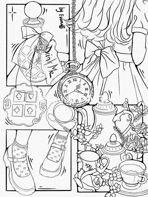 Manga Coloring Book, Whimsical Art Journal, Witch Coloring Pages, Color Drawing Art, Kitty Coloring, 강아지 그림, Hello Kitty Coloring, Detailed Coloring Pages, Cartoon Coloring Pages