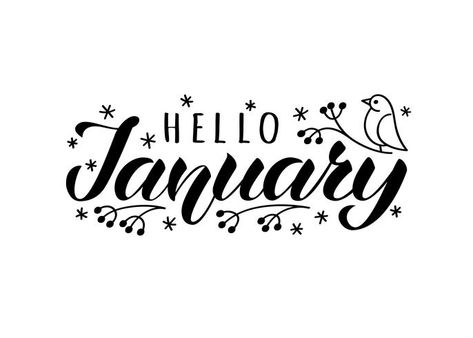 January Lettering, January Photo Challenge, Hello January Quotes, Doodle Google, January Quotes, Hello January, Hello April, Hello August, Creating A Bullet Journal